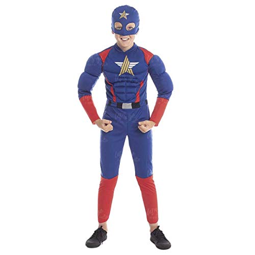 Disfraz Superhéroe Star Niño Estrella【Tallas Infantiles】[Talla 5-6 años] | Disfraces Niños Superhéroes con Capa Antifaz Cosplay Héroes para Carnaval Halloween Cumpleaños Fiesta Disfraces