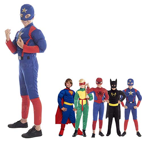 Disfraz Superhéroe Star Niño Estrella【Tallas Infantiles】[Talla 5-6 años] | Disfraces Niños Superhéroes con Capa Antifaz Cosplay Héroes para Carnaval Halloween Cumpleaños Fiesta Disfraces