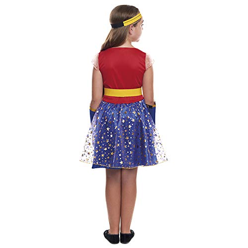 Disfraz Superheroína Wonder Girl Niña【Tallas Infantiles de 3 a 12 años】[Talla 7-9 años] | Disfraces Niñas Superhéroes Carnaval Halloween Regalos Niños Cosplay Cómics