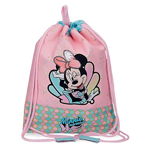 Disney Minnie Mermaid Bolsa de Merienda Rosa 27x34 cms Poliéster