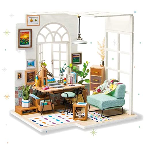 DLBJ Kit de casa de madera de bricolaje casa de muñecas en miniatura modelo de rompecabezas de casa 3D con muebles y decoración de habitación creativa LED El mejor regalo de cumpleaños y San Valentín