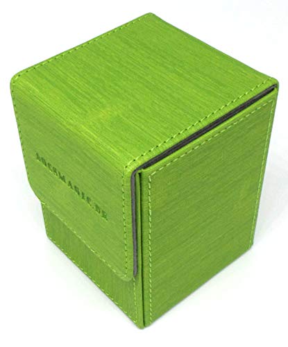 docsmagic.de Premium Magnetic Flip Box (100) Light Green + Deck Divider - MTG - PKM - YGO - Caja Verde Claro