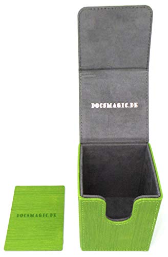 docsmagic.de Premium Magnetic Flip Box (100) Light Green + Deck Divider - MTG - PKM - YGO - Caja Verde Claro