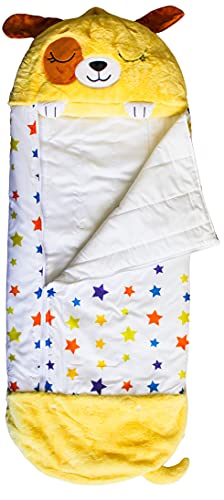 Doggy SnooZy (Amarillo) - Snoozy Kids Almohada Saco de Dormir para niños 140 x 50 cm. Ideal para la Siesta; Siesta Bolsa, Ideal para Acampar. Un Bastante Doudou Que entregue Bolsa de la Siesta