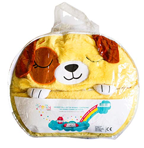 Doggy SnooZy (Amarillo) - Snoozy Kids Almohada Saco de Dormir para niños 140 x 50 cm. Ideal para la Siesta; Siesta Bolsa, Ideal para Acampar. Un Bastante Doudou Que entregue Bolsa de la Siesta