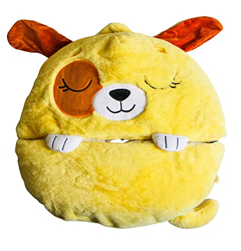 Doggy SnooZy (Amarillo) - Snoozy Kids Almohada Saco de Dormir para niños 140 x 50 cm. Ideal para la Siesta; Siesta Bolsa, Ideal para Acampar. Un Bastante Doudou Que entregue Bolsa de la Siesta