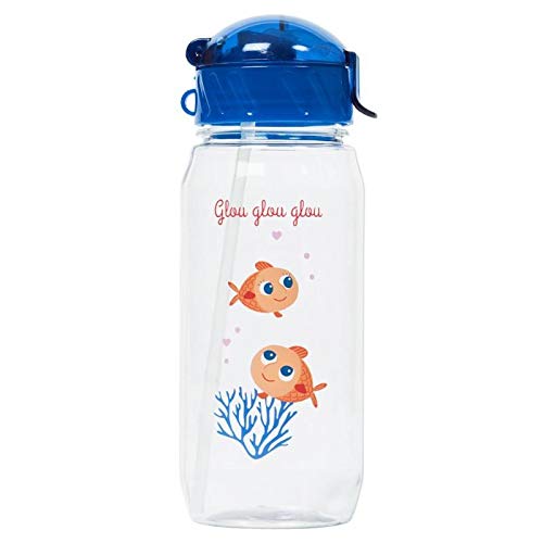 Draeger Paris – Botella infantil con peces, color rojo