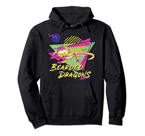 Dragón Barbudo Retro 80s o 90s Vintage Pet Lizard Sudadera con Capucha