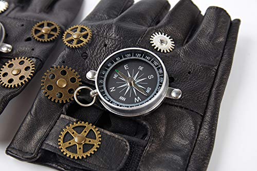 dream cosplay Guantes de Cuero Steampunk Hombre Gótico sin Dedos Mitones