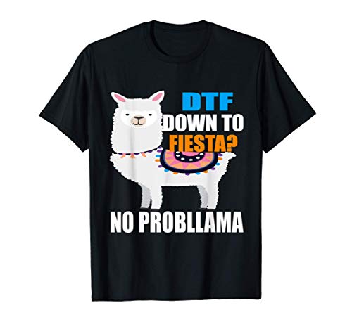 DTF No Probllama Down to fiesta Mexican party Funny Design Camiseta