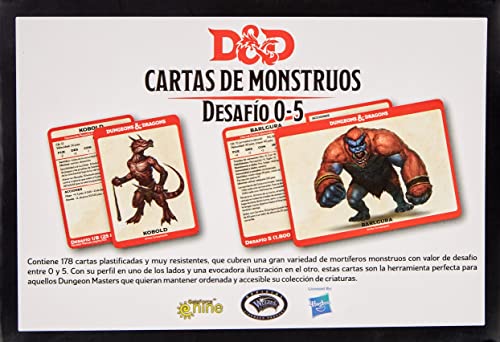 Dungeons & Dragons Cartas de Monstruos. Desafío 0-5, Color (EEWCDD90)