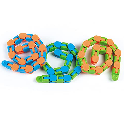 EACHHAHA 12 Piezas Wacky Tracks Fidget Toys Serpiente Cadena Rompecabezas Sensorial Fácil Fidget Juguetes para aliviar el estrés Rompecabezas Rompecabezas Grandes Juguetes de Fiesta