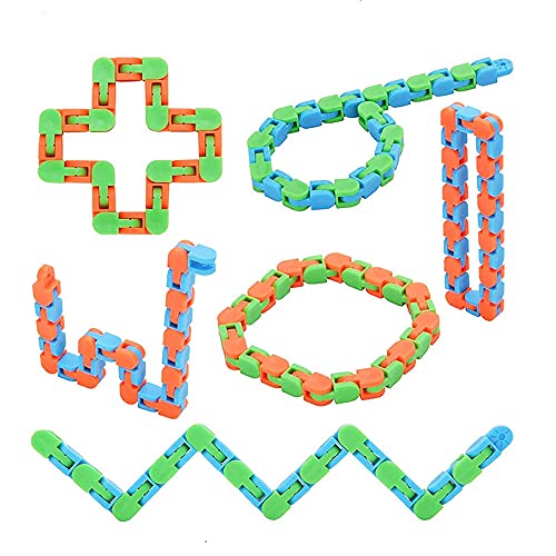 EACHHAHA 6 Piezas Wacky Tracks Fidget Toys Rompecabezas de Cadena de Serpiente Sencillo sensorial Fidget Juguetes para aliviar el estrés Rompecabezas Rompecabezas Grandes Juguetes de Fiesta