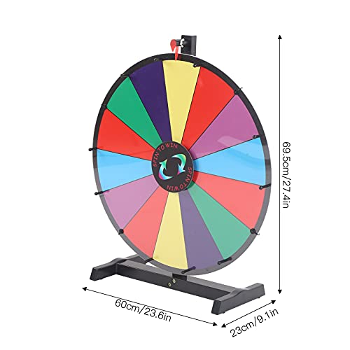 EBTOOLS Rueda de premio de 24 pulgadas, 14 ranuras Dry Face, Tradeshow Fortune Spinning Game Fortune Ruleta Spinning Juego Rueda misteriosa para fiesta Carnaval Tradeshow