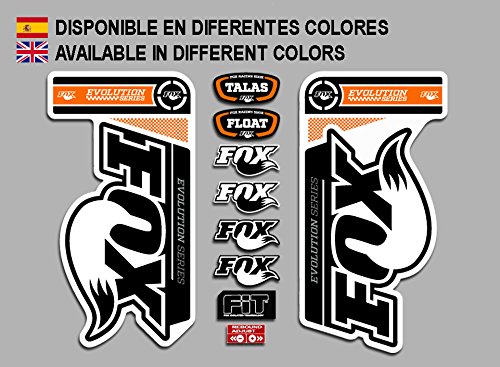 Ecoshirt O8-PVFZ-IDAB Pegatinas Bike Fox Fork Factory Evolution Fdp21 Stickers Aufkleber Decals Autocollants Adesivi, Naranja