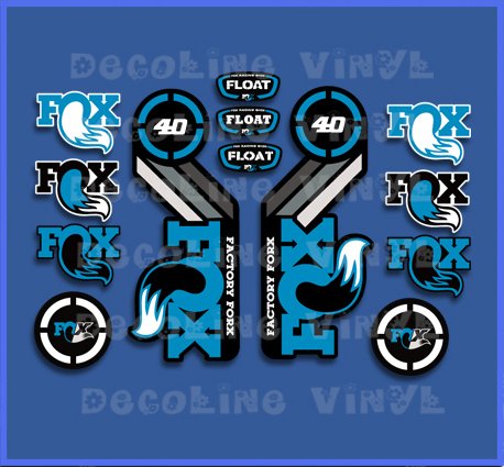 Ecoshirt Pegatinas Fox Float 40 2015 Heritage Dp1089 Stickers Aufkleber Decals Autocollants Adesivi, Azul