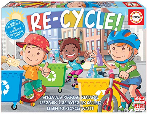 Educa -Re-Cycle! Juego de Mesa cooperativo Infantil. Aprende a Reciclar divirtiéndote con Este entretenido Juego de Mesa. A Partir de 4 años. Ref. 18852