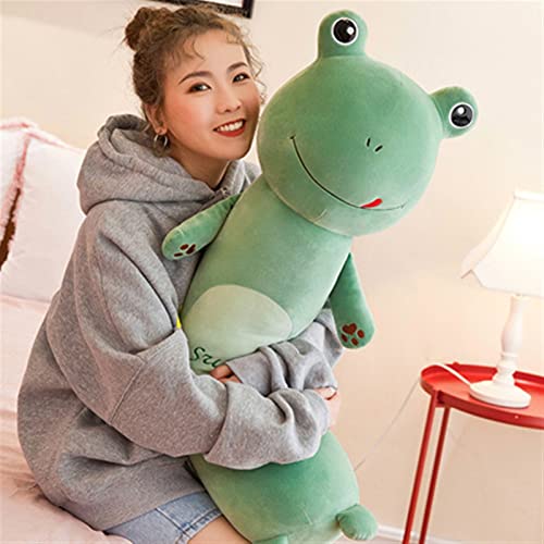 ELKeyko 90 cm Encantador cojín Almohada Embarazada para Embarazo Suave león/Rana/Mono/Conejo Peluche de Peluche de Peluche de Peluche para casa Lindo decoración Regalos (Color : Frog 90cm)