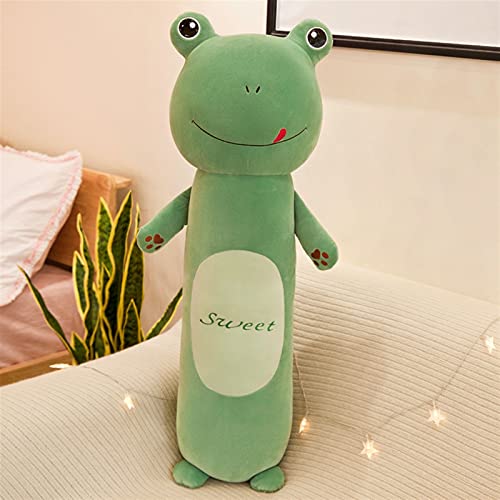 ELKeyko 90 cm Encantador cojín Almohada Embarazada para Embarazo Suave león/Rana/Mono/Conejo Peluche de Peluche de Peluche de Peluche para casa Lindo decoración Regalos (Color : Frog 90cm)