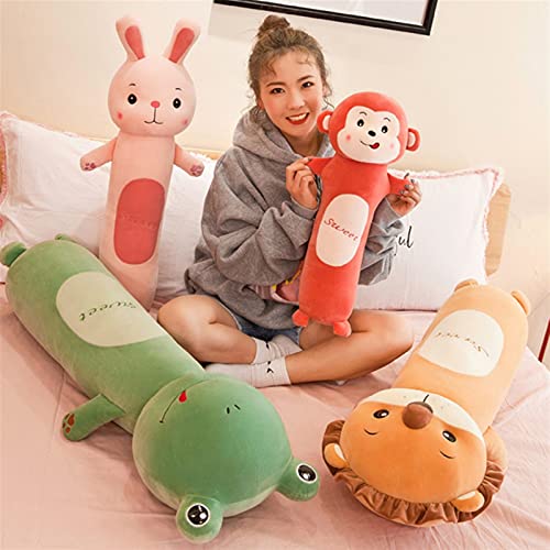 ELKeyko 90 cm Encantador cojín Almohada Embarazada para Embarazo Suave león/Rana/Mono/Conejo Peluche de Peluche de Peluche de Peluche para casa Lindo decoración Regalos (Color : Frog 90cm)