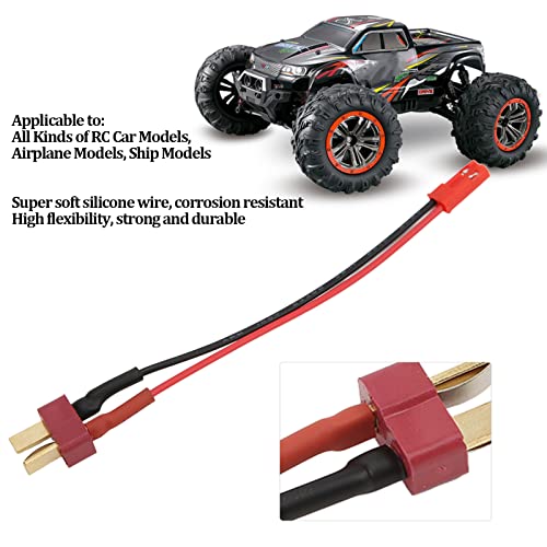 Enchufe en T Macho a Cable Hembra JST, Duradero, Suave, de Alto Factor de Seguridad, Enchufe en T Macho a JST Hembra para Modelos de Coches RC para Modelos de Barcos