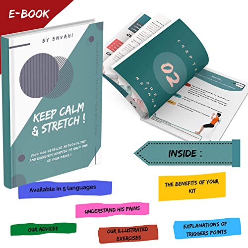 ENVAHI® Masajeador espalda and pelota masaje para aliviar el dolor de espalda, nuestro método en un E-BOOK GRATUITO para un estiramiento de espalda óptimo con bola masaje y masajeador lumbar