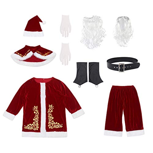 EOZY - Juego de 9 piezas para hombre de Navidad de Papá Noel para adultos, cosplay, fiesta de Navidad, novedad, pantalones de ropa de lujo, Papá Noel Rojo, XXXL