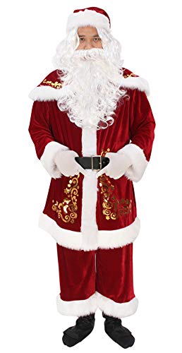 EOZY - Juego de 9 piezas para hombre de Navidad de Papá Noel para adultos, cosplay, fiesta de Navidad, novedad, pantalones de ropa de lujo, Papá Noel Rojo, XXXL