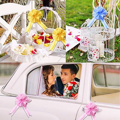 EQLEF Lazos Regalo, Arcos Grandes de Organza para la decoración de la Fiesta de Bodas, Lazo de Papel de Regalo para Navidad, San Valentín, cumpleaños (Paquete de 6 Unidades en 6 Colores)