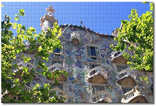 España Casa Batllo Barcelona Rompecabezas para adultos y niños 1000 piezas Puzzle de madera para regalos Recuerdos especiales de viaje (compra 1000 piezas de rompecabezas y consigue 300 piezas gratis