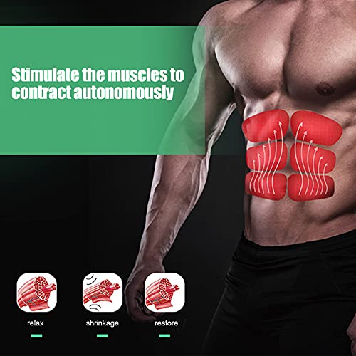 Estimulador ABS Entrenador de abdominales Equipo de entrenamiento físico portátil recargable USB Parche de entrenamiento muscular abdominal 6 modos 9 niveles de intensidad