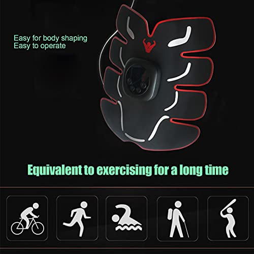 Estimulador ABS Entrenador de abdominales Equipo de entrenamiento físico portátil recargable USB Parche de entrenamiento muscular abdominal 6 modos 9 niveles de intensidad