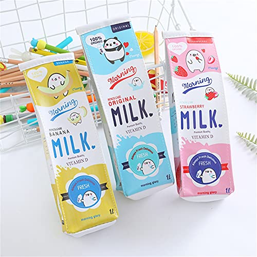 Estuche para niñas Kawaii Lindo de Lápices En Forma de cartón de Leche, Estuche Escolar, Estuche Vertical de Lápices, Estuche Pequeño, Caja de lápices 21cm [Luo-yes] e6