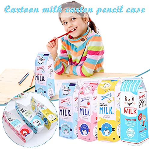 Estuche para niñas Kawaii Lindo de Lápices En Forma de cartón de Leche, Estuche Escolar, Estuche Vertical de Lápices, Estuche Pequeño, Caja de lápices 21cm [Luo-yes] e6