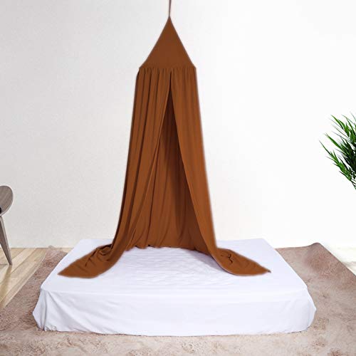 Eulbevoli Princess Canopy Cama de algodón con Dosel de diámetro 19.7in Hamaca de Esquinas de habitación para Cama con Dosel(Brownish Yellow)