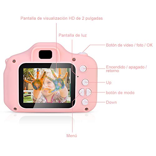 Faburo Cámara de Fotos para Niños Juguete, Niños Cámara Digital con Tarjeta de Memoria Micro SD 32GB Cámara Digital Video Cámara Regalos de Cumpleaños 3 a 12 años Niños y niñas