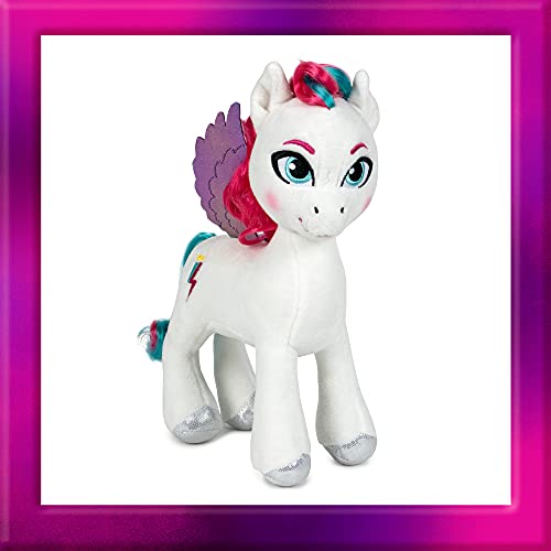 Famosa Softies - Peluche del Pegaso Zipp Storm de la película My Little Pony: Una nueva Generación, de color blanco con alas, pelo multicolor y los ojos azules y mide unos 25 centímetros (760020964)