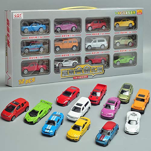 fangzhuo Vehículo de construcción 1/64 Mini Cars 12 Juegos De Coches En 1 Caja (vb6412) Mezcla Diferentes Modelos Regalos para Niños Juguetes De Bolsillo con Ruedas Gratis Juega con Mapa De Tráfico