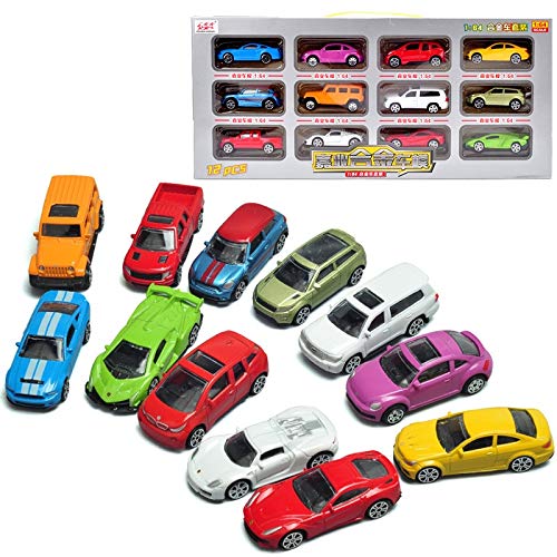 fangzhuo Vehículo de construcción 1/64 Mini Cars 12 Juegos De Coches En 1 Caja (vb6412) Mezcla Diferentes Modelos Regalos para Niños Juguetes De Bolsillo con Ruedas Gratis Juega con Mapa De Tráfico