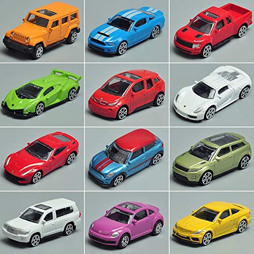 fangzhuo Vehículo de construcción 1/64 Mini Cars 12 Juegos De Coches En 1 Caja (vb6412) Mezcla Diferentes Modelos Regalos para Niños Juguetes De Bolsillo con Ruedas Gratis Juega con Mapa De Tráfico