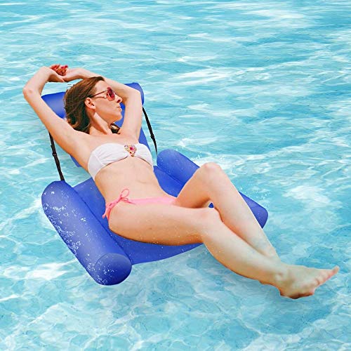 FANIER Hamaca hinchable Lounge, piscina flotante Hammock Recliner Lounge hinchable Lounge de baño tumbona de agua tumbona piscina cama flotante sofá (azul)