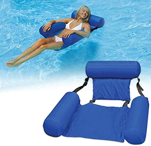 FANIER Hamaca hinchable Lounge, piscina flotante Hammock Recliner Lounge hinchable Lounge de baño tumbona de agua tumbona piscina cama flotante sofá (azul)