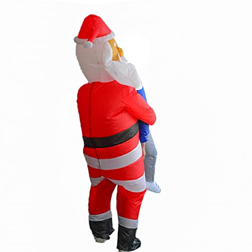 FARONG Disfraz de Papá Noel inflable para adultos de Navidad para fiestas y disfraces (A)