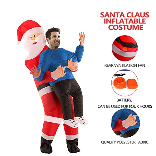 FARONG Disfraz de Papá Noel inflable para adultos de Navidad para fiestas y disfraces (A)