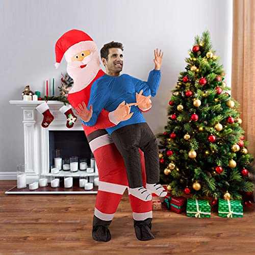 FARONG Disfraz de Papá Noel inflable para adultos de Navidad para fiestas y disfraces (A)