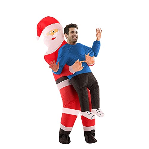 FARONG Disfraz de Papá Noel inflable para adultos de Navidad para fiestas y disfraces (A)