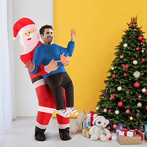 FARONG Disfraz de Papá Noel inflable para adultos de Navidad para fiestas y disfraces (A)