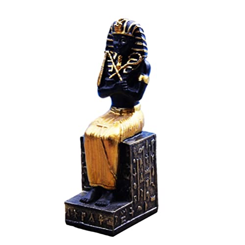 Figura de La Escultura de La Estatua del Rey Egipcio: Estatua de Faraón Egipcio Golden Uraeus Cobra Buitre Nemes Faraón Estatua Estatua Egipcia Histórico Dinastía Educativa Rey