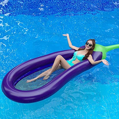 Flotador Gigante de Berenjena para Piscina, flotadores inflables con Forma de Berenjena, colchones de Aire para balsa, decoración de sillones, Juguetes, Juegos, flotadores con válvulas rápidas