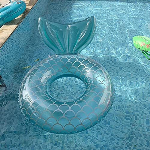 Flotador hinchable con respaldo trasero, flotador de sirena para piscina, juguete de verano